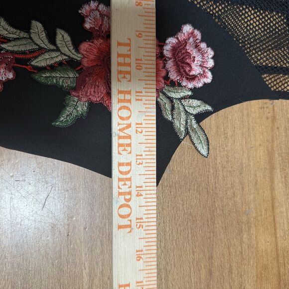 Forever 21 Black Floral Embroidered Sleeveless Party Dress Holiday Mesh Size S - Picture 11 of 11